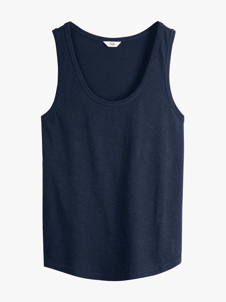 Hush Blue Cotton Slub Tank Top - Image 4 of 4