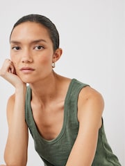 Hush Green Cotton Slub Tank Top - Image 2 of 4