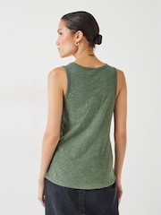Hush Green Cotton Slub Tank Top - Image 3 of 4