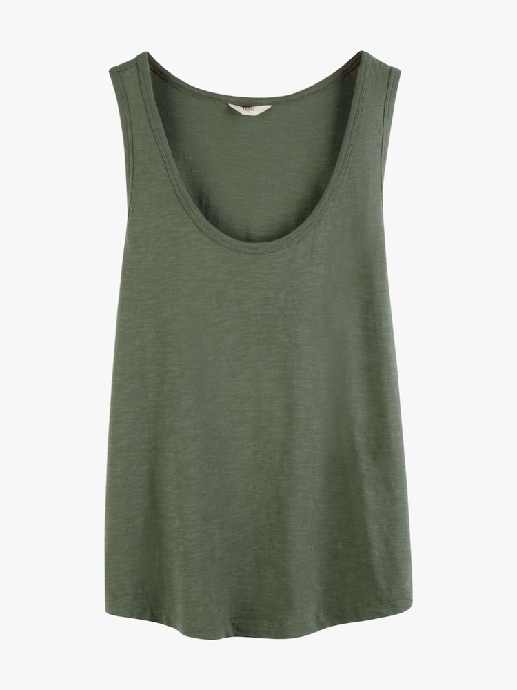 Hush Green Cotton Slub Tank Top - Image 4 of 4