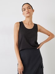 Hush Black Cotton Slub Tank Top - Image 1 of 4