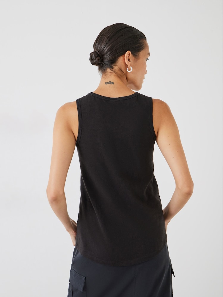 Hush Black Cotton Slub Tank Top - Image 3 of 4