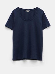Azul - Hush Hari Scoop Neck Slub T-Shirt - Imagen 4 de 4