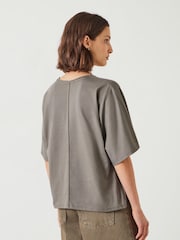 Hush Grey Tamara 100% Cotton Relaxed T-Shirt - Image 3 of 5