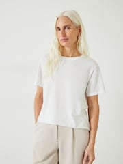 Hush White Hattie 100% Cotton Slub Crew Neck T-Shirt - Image 1 of 5