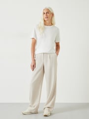 Hush White Hattie 100% Cotton Slub Crew Neck T-Shirt - Image 2 of 5