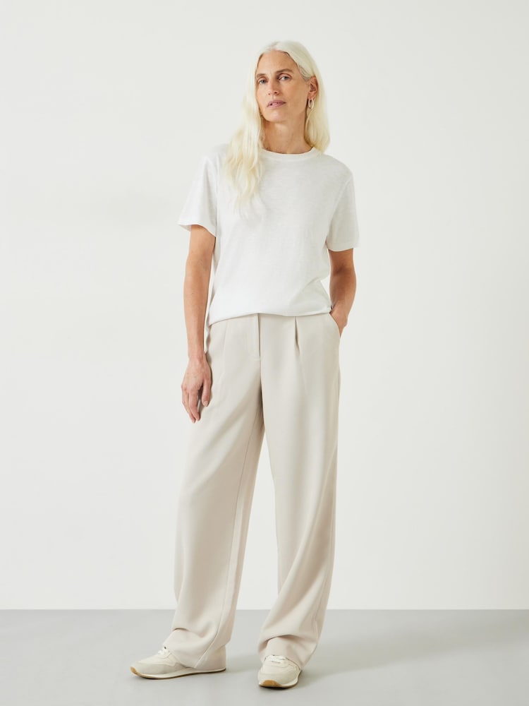 Hush White Hattie 100% Cotton Slub Crew Neck T-Shirt - Image 2 of 5