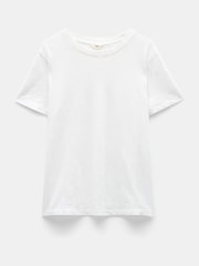 Hush White Hattie 100% Cotton Slub Crew Neck T-Shirt - Image 5 of 5