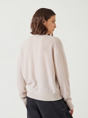 Natural - Hush Scarlett Cashmere V-Neck Jumper - Imagen 3 de 5
