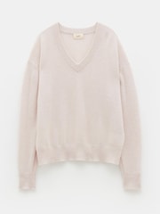 Natural - Hush Scarlett Cashmere V-Neck Jumper - Imagen 5 de 5