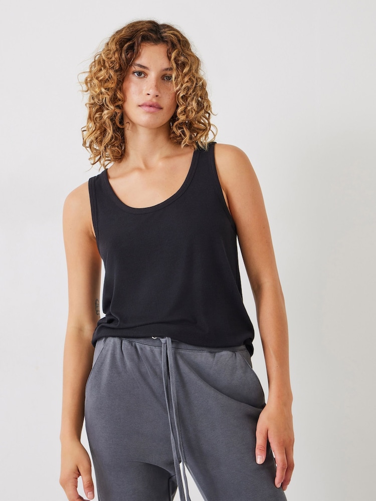 Hush Black Ribbed Scoop Vest - Image 1 of 4