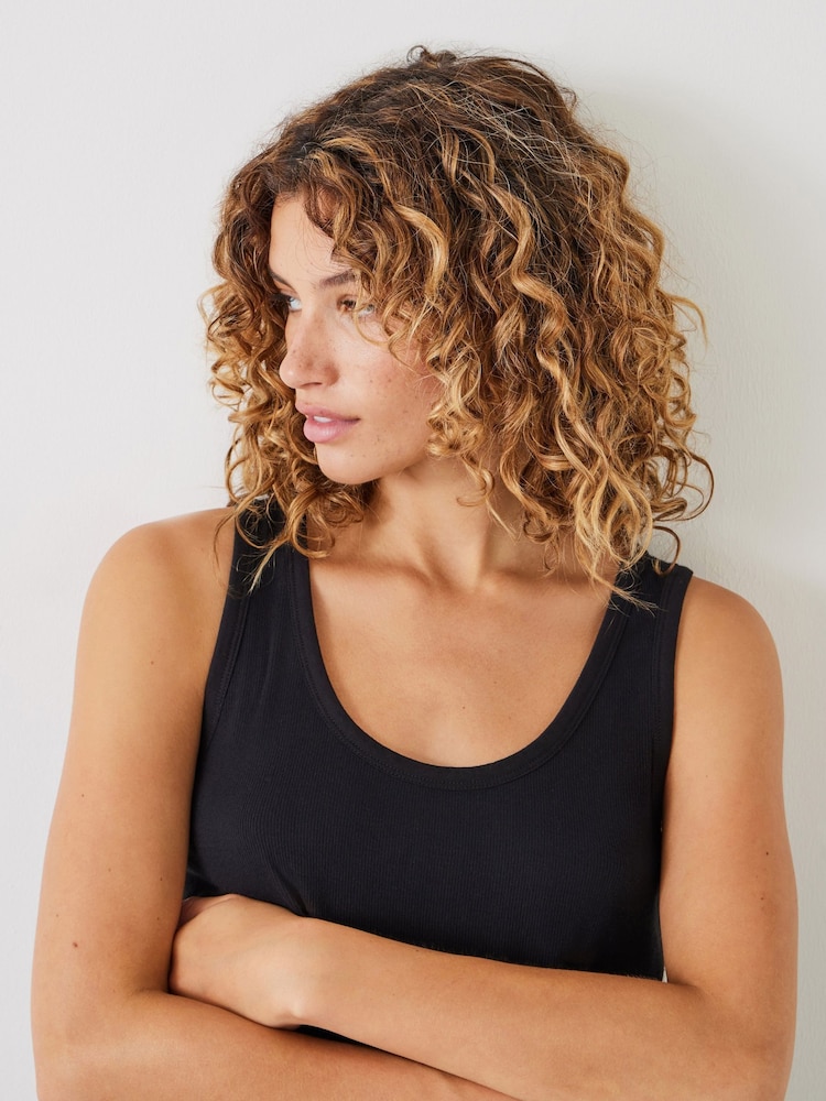 Hush Black Ribbed Scoop Vest - Image 2 of 4