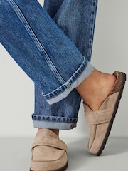 Hush Nude Pia Padded Suede Mules - Image 1 of 4
