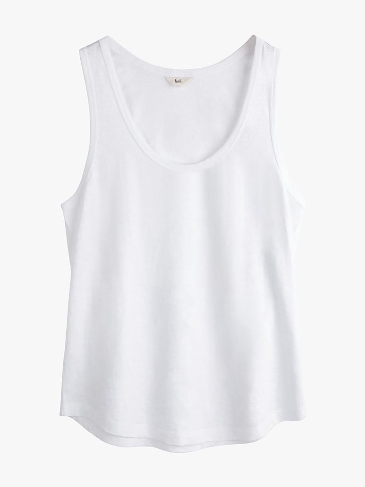 Hush White Cotton Slub Tank Top - Image 4 of 4 Hush White Cotton Slub Tank Top - Image 4 of 4