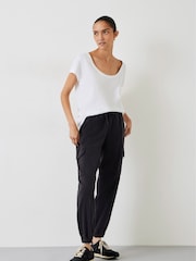 Blanco - Hush Hari Scoop Neck Slub T-Shirt - Imagen 2 de 5