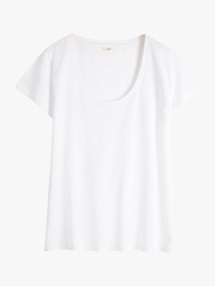 Blanco - Hush Hari Scoop Neck Slub T-Shirt - Imagen 5 de 5