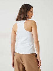 Hush White Ribbed Scooped Vest - Image 3 of 4