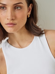 Hush White Ribbed Scooped Vest - Image 4 of 4