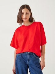Hush Red Tamara Relaxed 100% Cotton T-Shirt - Image 1 of 5