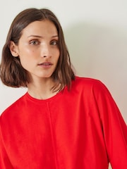 Hush Red Tamara Relaxed 100% Cotton T-Shirt - Image 4 of 5