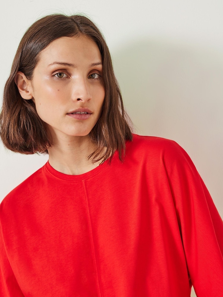 Hush Red Tamara Relaxed 100% Cotton T-Shirt - Image 4 of 5