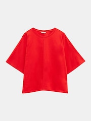 Hush Red Tamara Relaxed 100% Cotton T-Shirt - Image 5 of 5