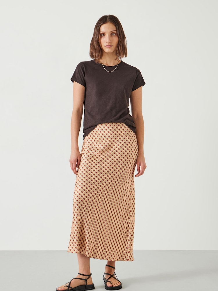 Hush Cream Simone Slinky Midi Skirt - Image 1 of 5