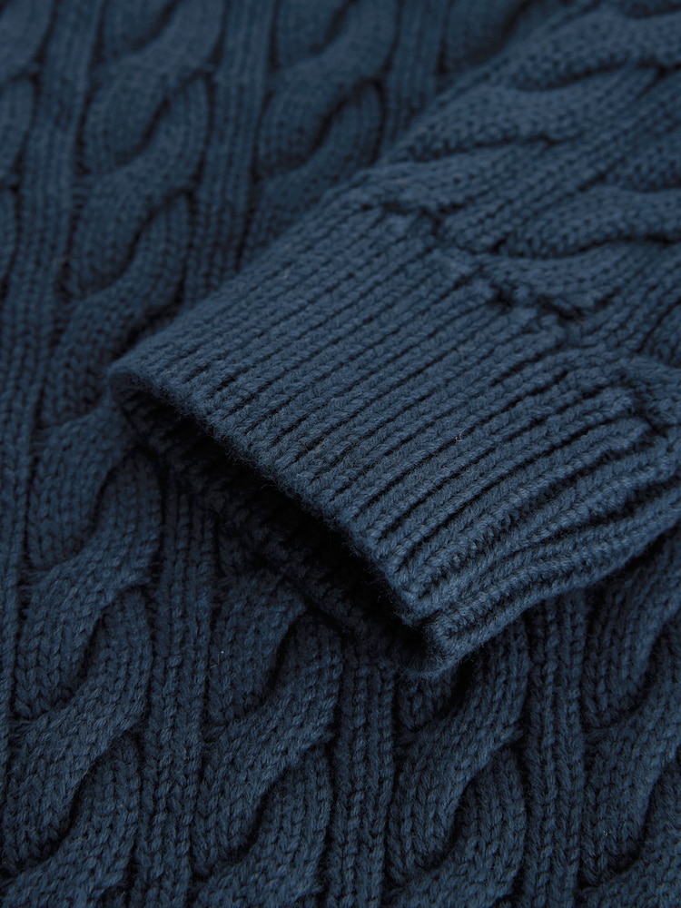 Superdry Navy Cable Knit Jumper - Image 10 of 10