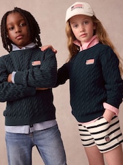 Superdry Navy Cable Knit Jumper - Image 3 of 10