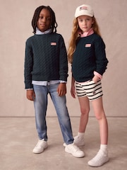 Superdry Navy Cable Knit Jumper - Image 6 of 10