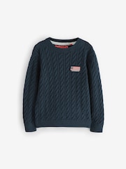Superdry Navy Cable Knit Jumper - Image 7 of 10