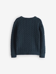 Superdry Navy Cable Knit Jumper - Image 8 of 10
