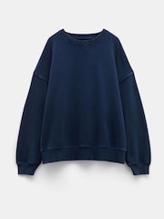 Hush Blue Oversized Quaden 100% Cotton Sweatshirt - Image 3 of 3
