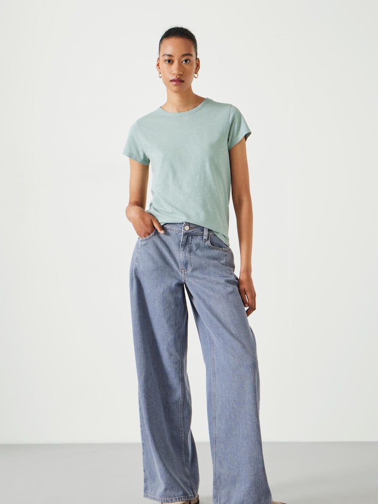 Hush Light blue Slim Fit 100% Cotton Crew T-Shirt - Image 2 of 5