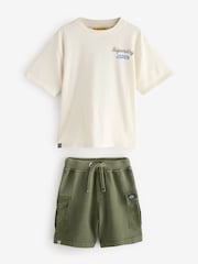 Superdry Khaki/White Tiger Printed Set - Image 6 of 10