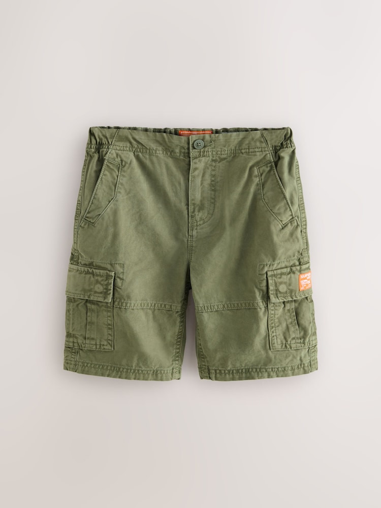 Superdry Khaki Green Cargo Shorts - Image 1 of 5 Superdry Khaki Green Cargo Shorts - Image 1 of 5