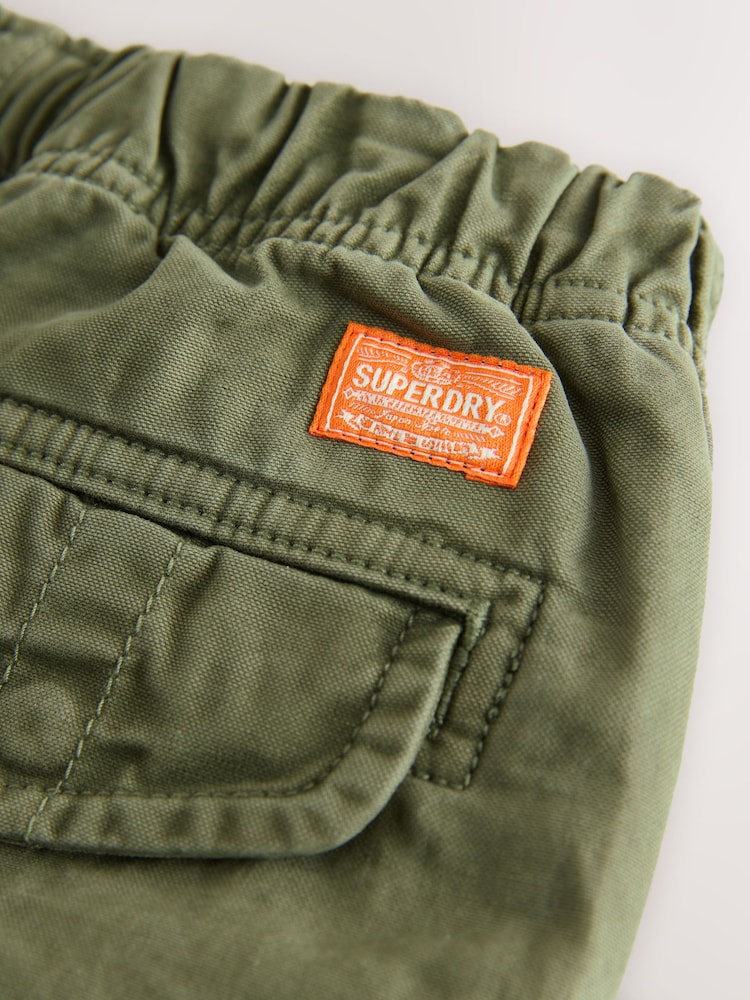 Superdry Khaki Green Cargo Shorts - Image 4 of 5