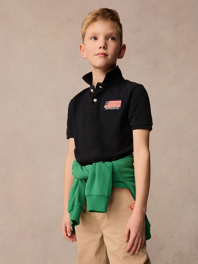 Superdry Navy Classic Flag Polo Shirt - Image 1 of 9