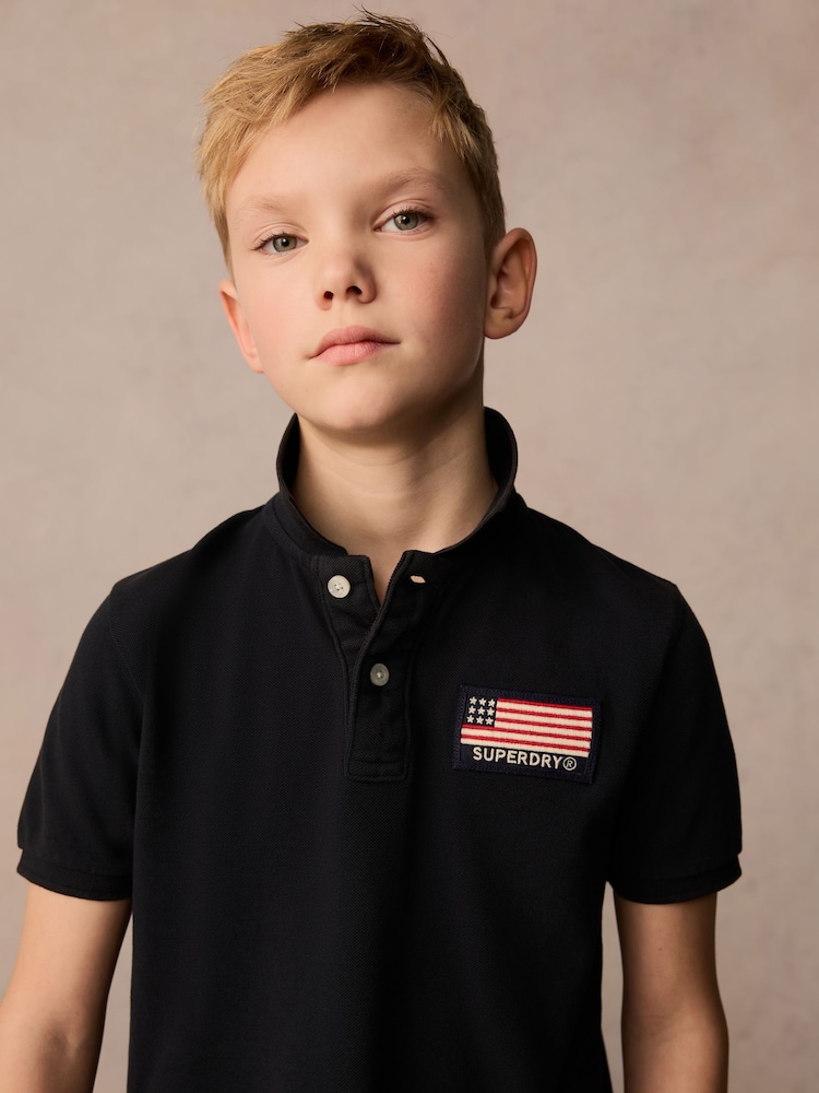 Superdry Navy Classic Flag Polo Shirt - Image 3 of 9