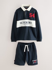 Superdry Navy Rugby Polo Colourblock Set - Image 7 of 12
