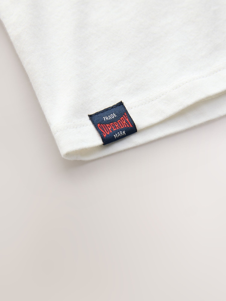 Superdry Navy/White Tiger Print Long Sleeve T-Shirt - Image 8 of 9