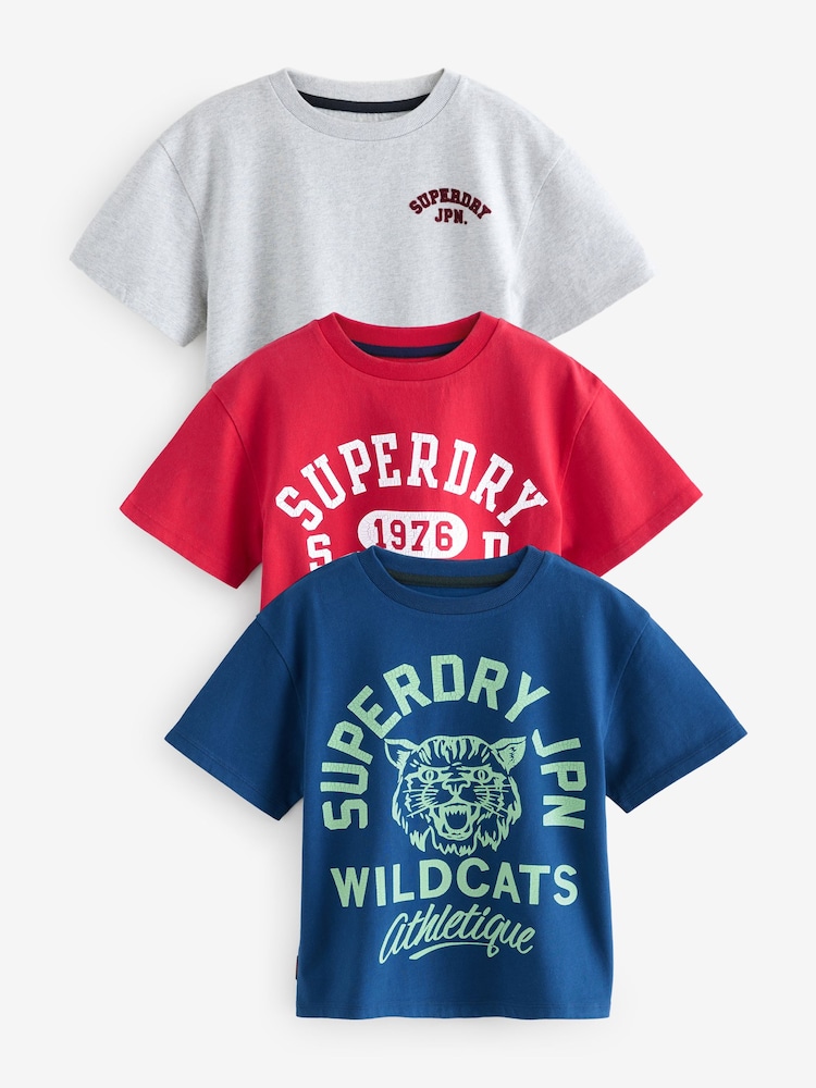 Красно-синяя - Superdry T-Shirt 3 Pack - Image 1 of 7
