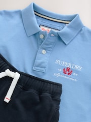 Superdry Blue Embroidery Polo Set - Image 9 of 12