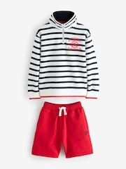 Superdry Red/Blue Stripe Half Zip Title - Top & Short Sets - Image 6 of 12