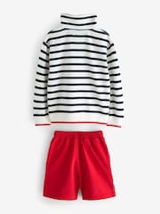 Superdry Red/Blue Stripe Half Zip Title - Top & Short Sets - Image 7 of 12