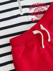 Superdry Red/Blue Stripe Half Zip Title - Top & Short Sets - Image 8 of 12
