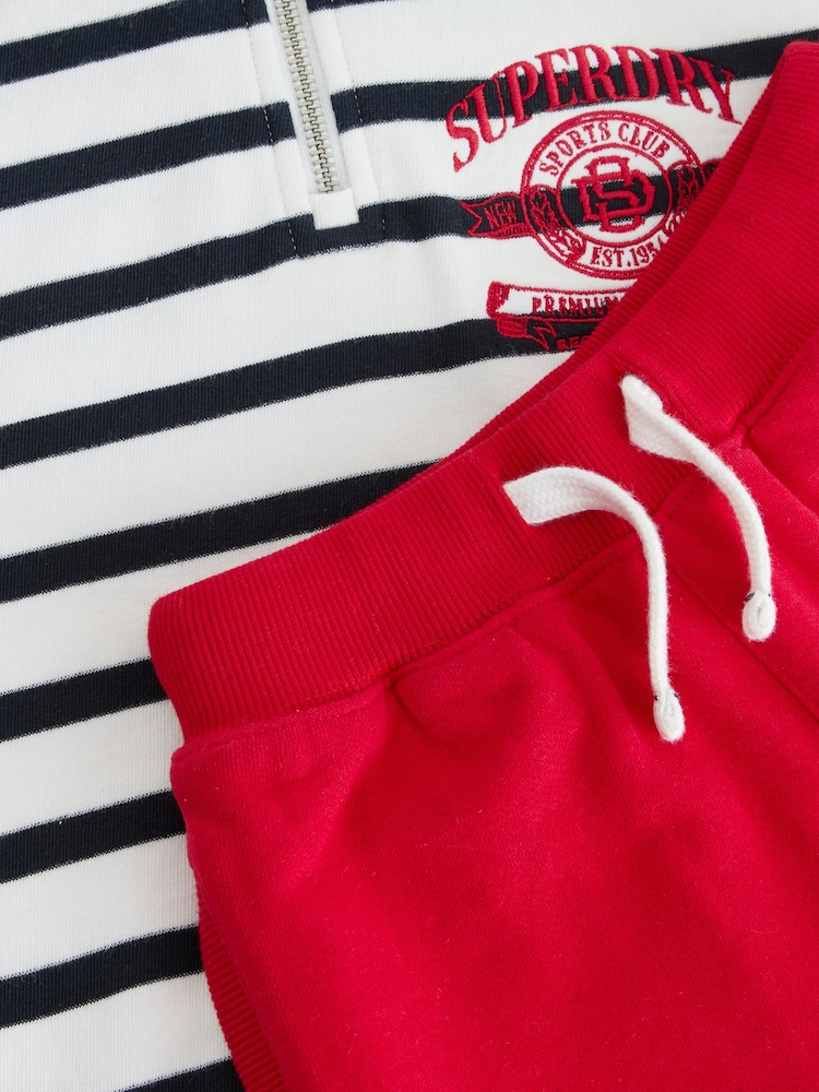 Superdry Red/Blue Sweatshirt and Joggers Set - Image 8 of 12