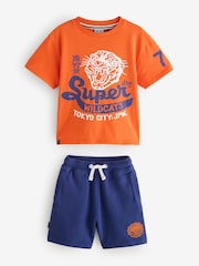 Superdry Blue/Orange Tiger Printed Set - Image 7 of 12