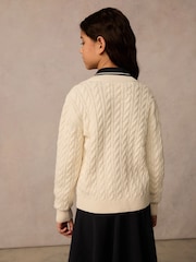 Superdry White Cable Knit Cardigan - Image 2 of 7