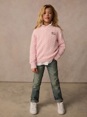 Superdry Pink Cable Knit Jumper - Image 2 of 9